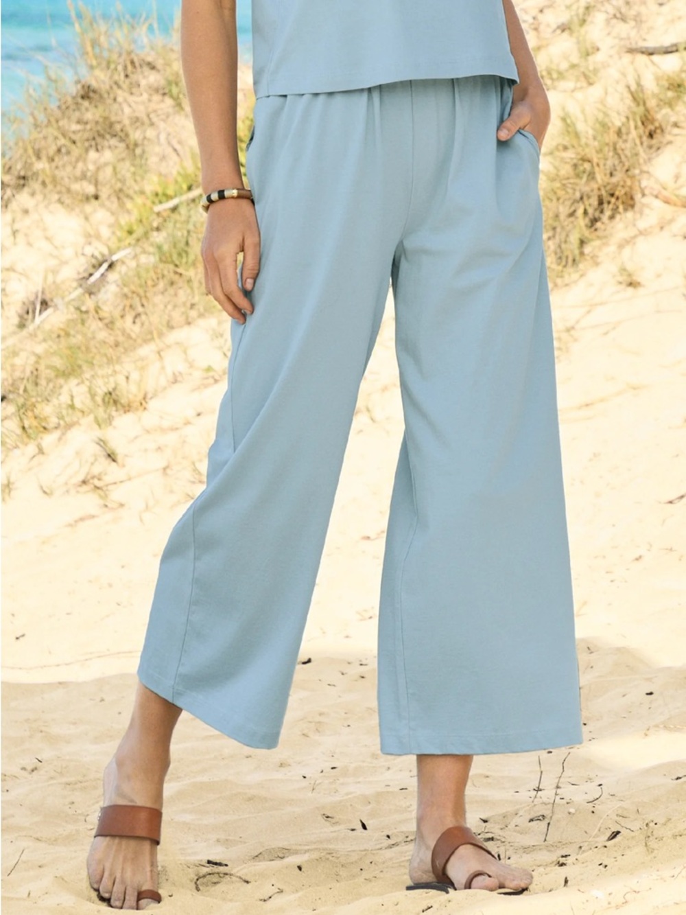 Peruvian Connection NWT Sorrento Pull On Pants Glacier Blue Women’s Size Large